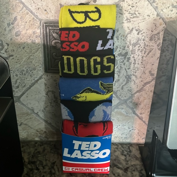 Ted Lasso six pair crew socks, new in package - Picture 1 of 4